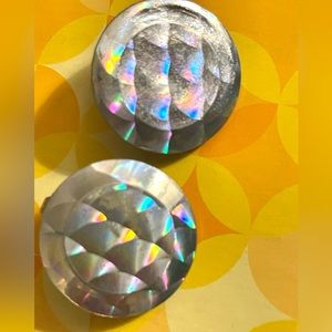 Holographic clip earrings vintage 60s